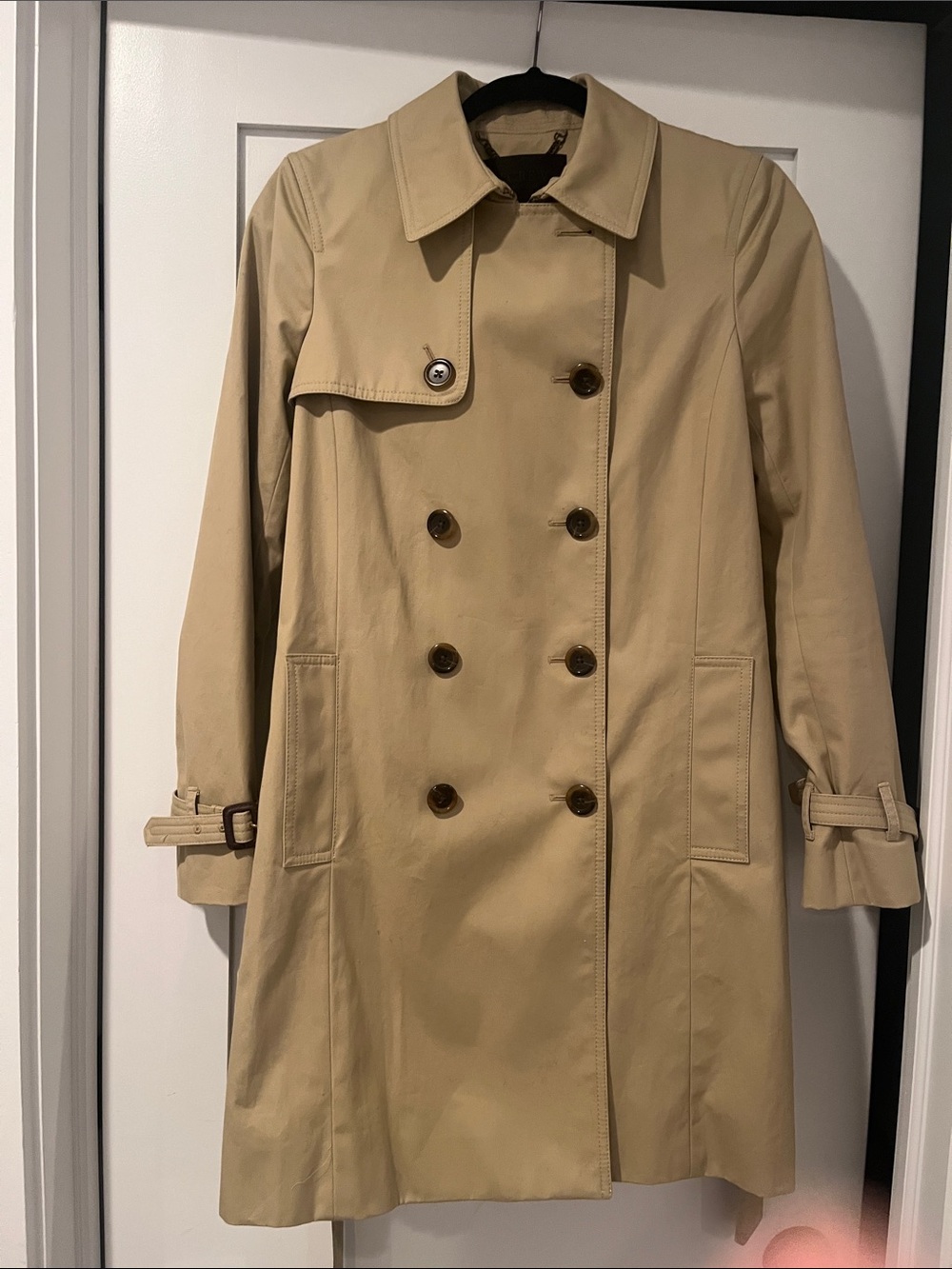 J. Crew Classic Women's Tan Trench Coat - Double-Breasted with belt